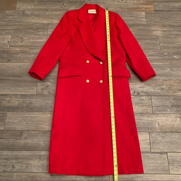 Wacs Works VTG Long Red Vintage Coat Jacket Long Length  M Medium USA - Picture 12 of 14